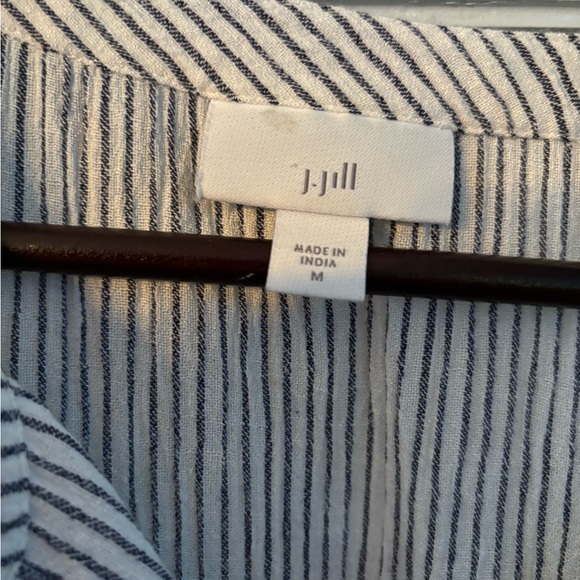 J Jill Bohemian Cotton Gauze Pinstripe dress Size Medium - Picture 4 of 7